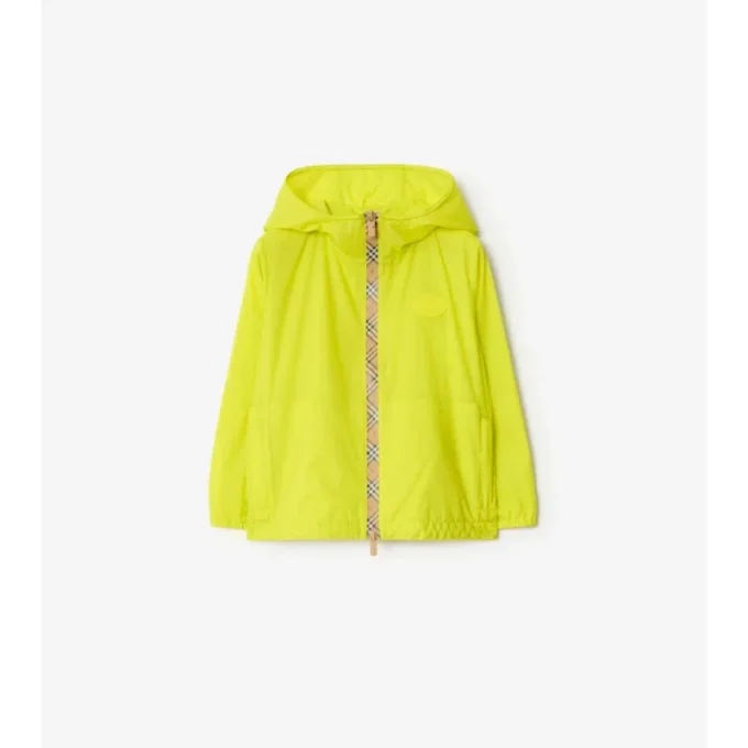 Checker-Tape Nylon Hooded Jacket