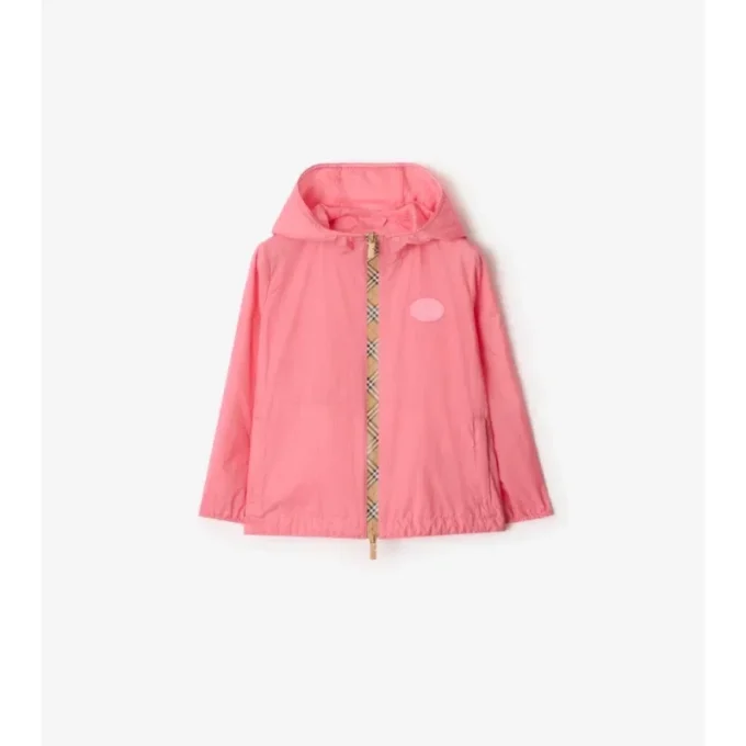 Checker-Tape Nylon Hooded Jacket