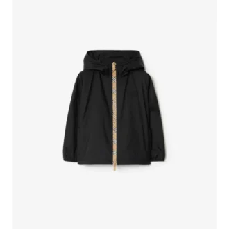 Checker-Tape Nylon Hooded Jacket