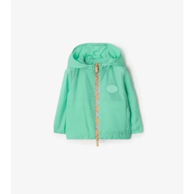 Checker-Tape Nylon Hooded Jacket