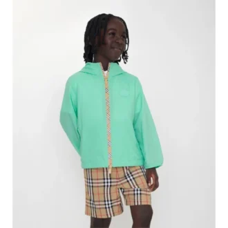 Checker-Tape Nylon Hooded Jacket