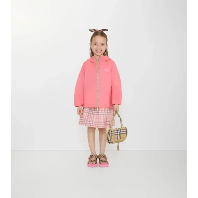 Checker-Tape Nylon Hooded Jacket