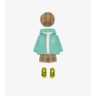 Checker-Tape Nylon Hooded Jacket
