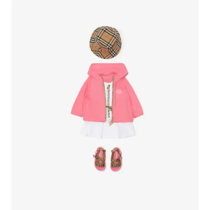 Checker-Tape Nylon Hooded Jacket