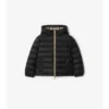 Checker-Tape Nylon Hooded Puffer Jacket