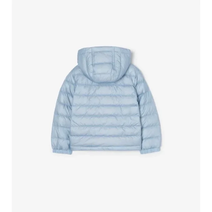 Checker-Tape Nylon Hooded Puffer Jacket