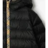 Checker-Tape Nylon Hooded Puffer Jacket