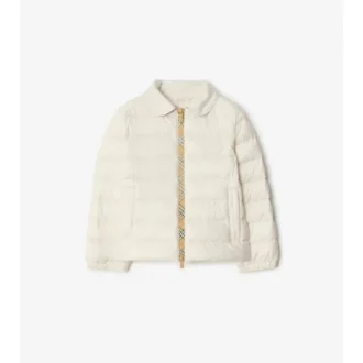 Checker-Tape Nylon Puffer Jacket