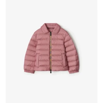 Checker-Tape Nylon Puffer Jacket