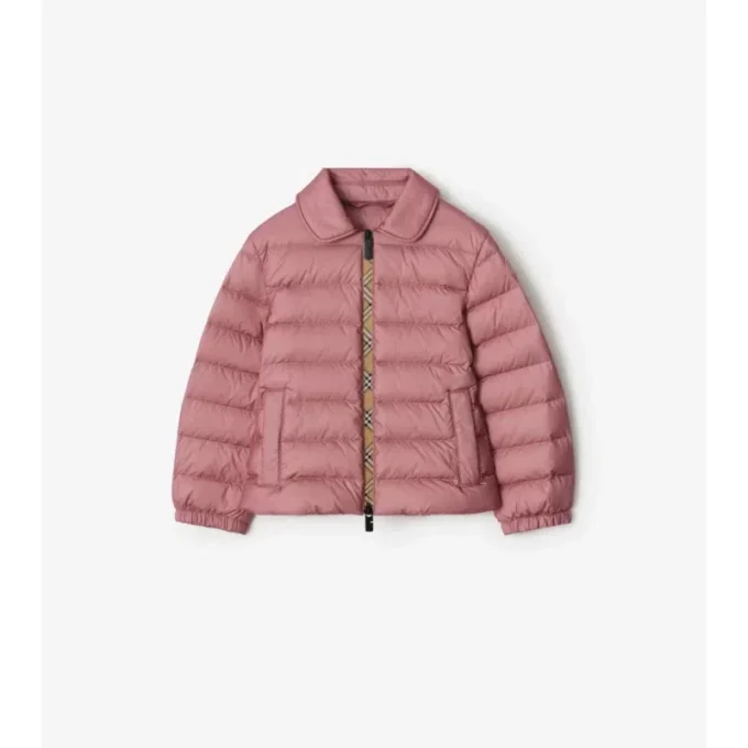 Checker-Tape Nylon Puffer Jacket
