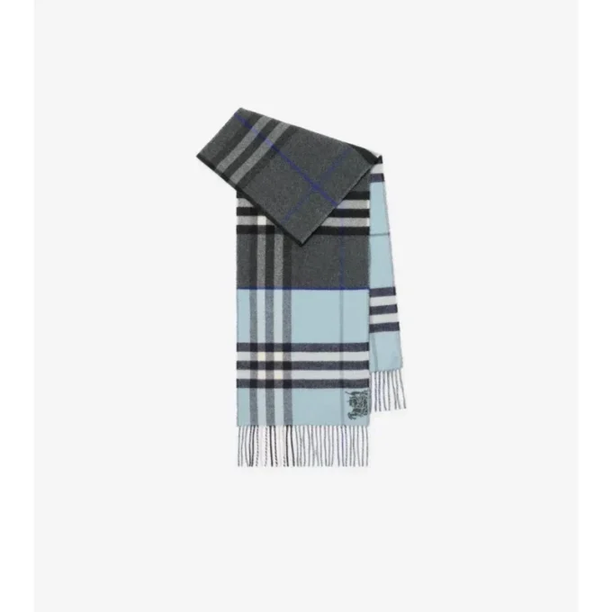Contrast Check Cashmere Scarf