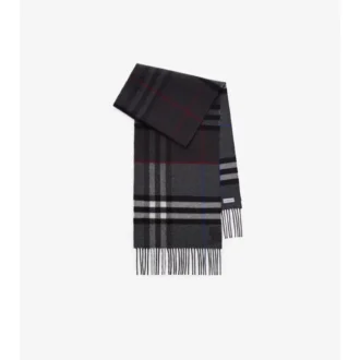 Contrast Check Cashmere Scarf