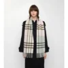 Contrast Check Cashmere Scarf