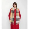 Contrast Check Cashmere Scarf