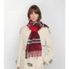 Contrast Check Cashmere Scarf