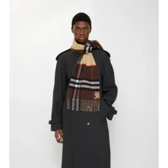 Contrast Check Cashmere Scarf