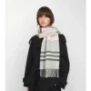 Contrast Check Cashmere Scarf