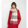 Contrast Check Cashmere Scarf