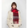 Contrast Check Cashmere Scarf