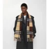 Contrast Check Cashmere Scarf