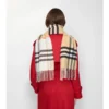 Contrast Check Cashmere Scarf