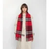 Contrast Check Cashmere Scarf