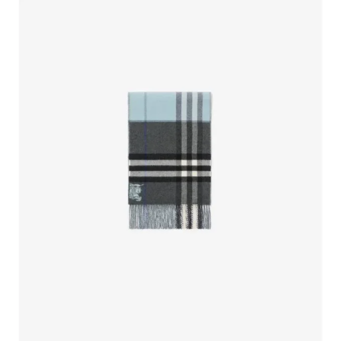 Contrast Check Cashmere Scarf