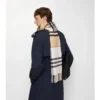 Contrast Check Cashmere Scarf