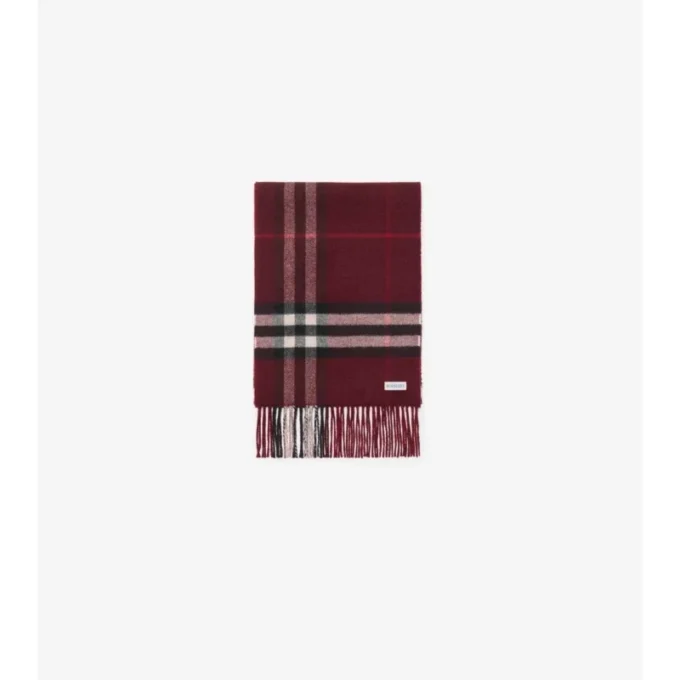 Contrast Check Cashmere Scarf