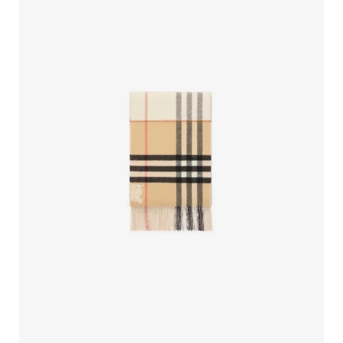 Contrast Check Cashmere Scarf