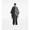 Contrast Check Wool Cashmere Jacquard Cape