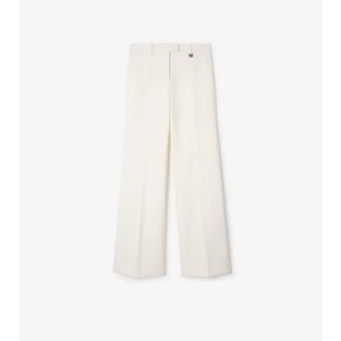 Cotton Blend Tailored Trousers
