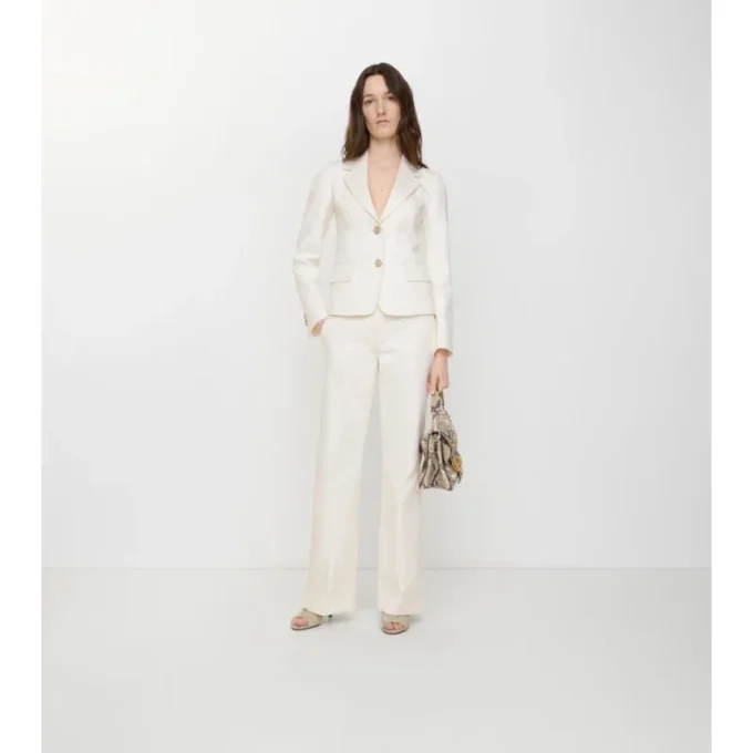 Cotton Blend Tailored Trousers
