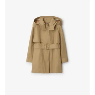 Cotton Hooded Trench Coat