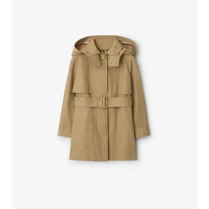 Cotton Hooded Trench Coat