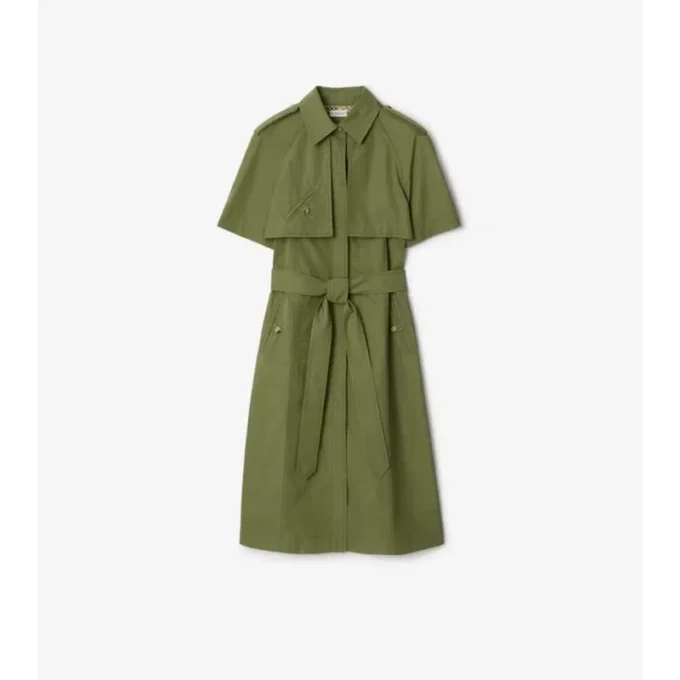 Cotton Poplin Trench Dress