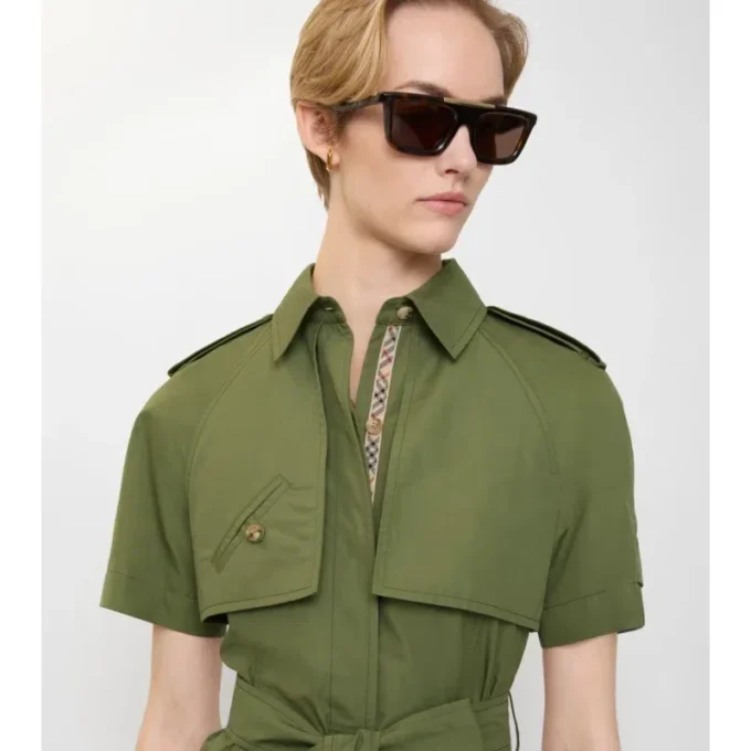 Cotton Poplin Trench Dress