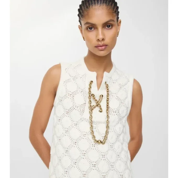 Crochet Cotton Blend Dress