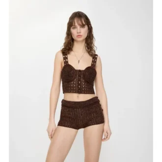 Crochet Moulina Cotton Shorts