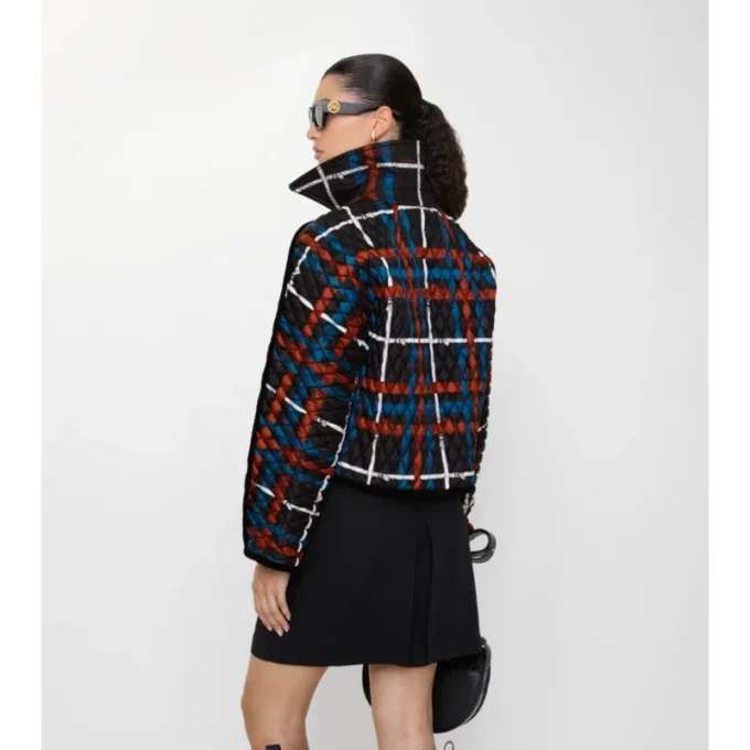 Cropped Belt Check Quilted Floriston Jacket