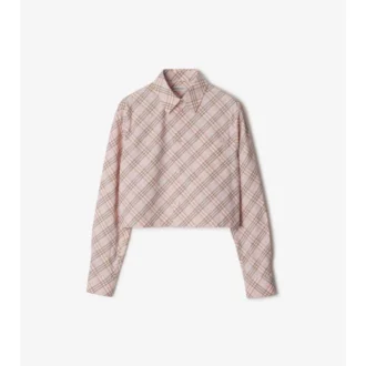 Cropped Check Cotton Shirt