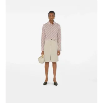Cropped Check Cotton Shirt