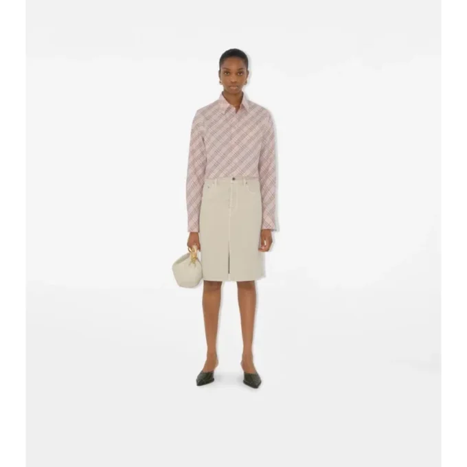 Cropped Check Cotton Shirt