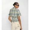 Cropped Check Linen Wool Trench Shirt