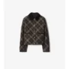 Cropped Check Quilted Cotton Jacket