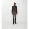 Cropped Check Quilted Cotton Jacket