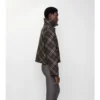 Cropped Check Quilted Cotton Jacket