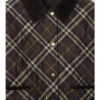 Cropped Check Quilted Cotton Jacket