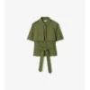 Cropped Cotton Poplin Trench Shirt