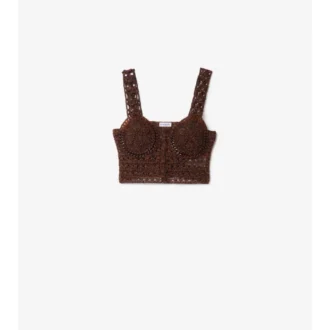 Cropped Crochet Moulina Cotton Top